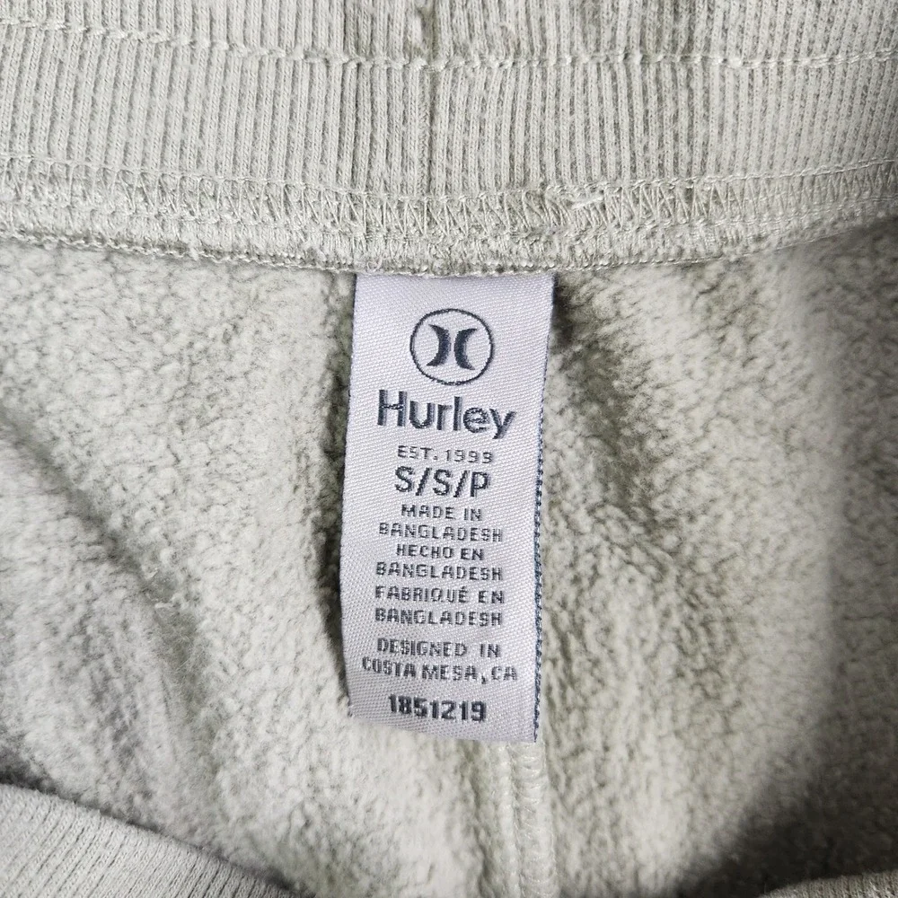 Hurley Jogger Pants Mens Small Tan Fleece Lined Drawstring Elastic Waist Tapered